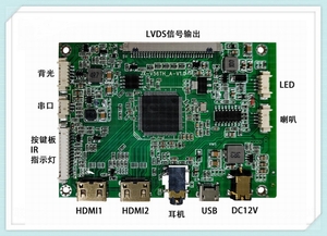 LVDS信号液晶屏
支持屏分辨率:1920*1080PX
薄款便携式设计整板厚度5mm
输入信号： AvinX1 、HDMIx2、USB
模拟音频功放：输出功率2X2W（4 欧）
支持耳机输出功能,内置接口扩展丰富,多国OSD菜单语言
