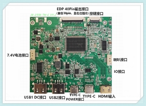 EDP信号液晶屏
薄款便携式设计
支持屏分辨率:1080P/2560x1440
模拟音频功放：输出功率2X1W（8 欧）
支持TYPE-C手机，笔记本直连，手机充电
HDMI+TypeC供电一线通+2USB拓展键盘鼠标